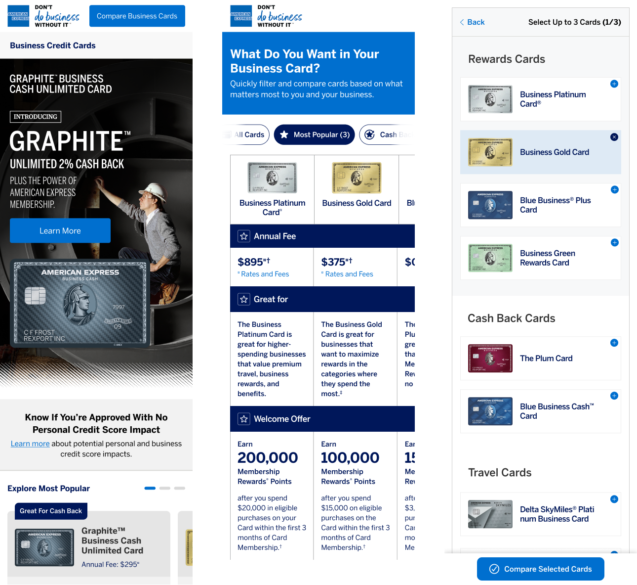 Redesigned American Express Business Card details and benefits