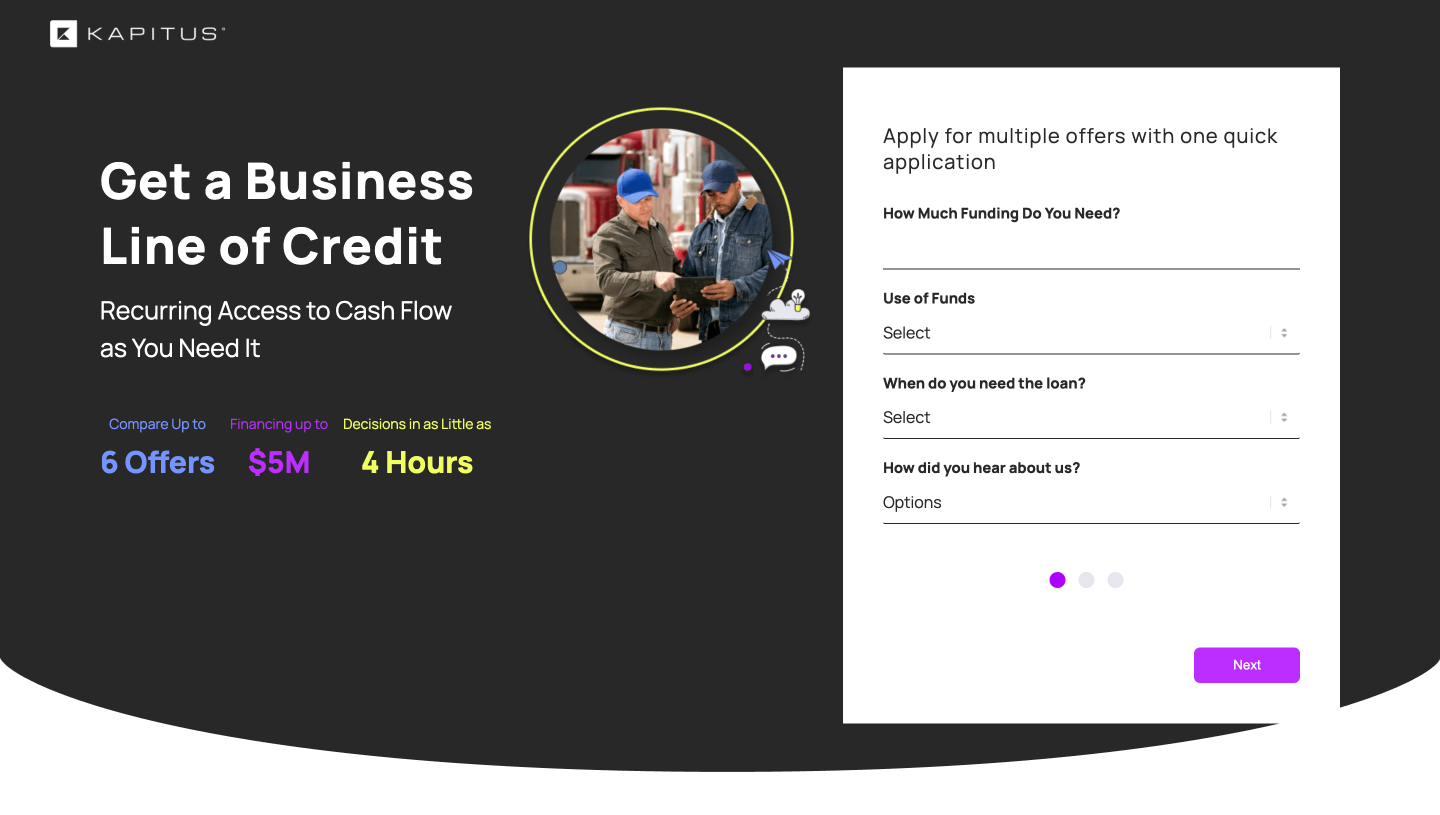 Original business line of credit application